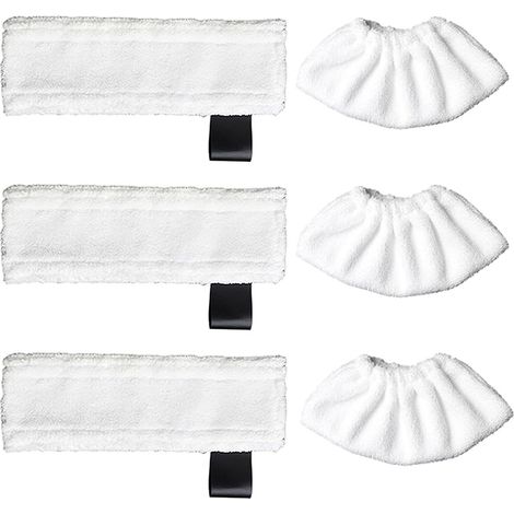 3 paquets de chiffons de rechange en microfibre et 3 paquets de chiffons en microfibre pour Karcher Easy Fix SC1/SC2/SC3/SC4/SC5/SV7, chiffons accessoires Kärcher Easy Fix (1/5)