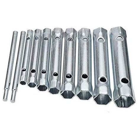 Lot de 10 clés tubulaires 6 à 22 mm – Acier ultra-résistant – Pour dévisser boulons inaccessibles – Montage de robinets et mitigeurs (1/5)