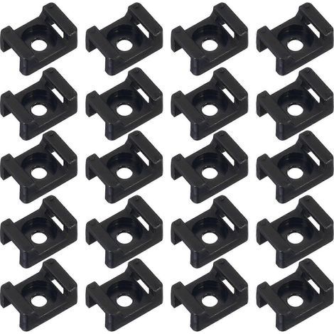 120 supports de serre-câbles, bases de serre-câbles de type selle, porte-serrures de câbles-2.3X1.6CM-Black (1/3)
