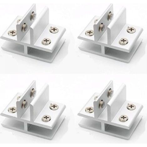 Set mit 4 T-förmigen Glasklemmen mit Glashalterung zur Befestigung an 3-teiligen Seitenwänden, Duschen, Tischen, Paneelen, 10-12 mm
