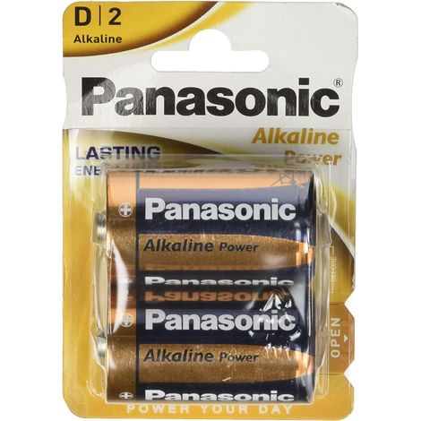 Panasonic Alkaline Power Torcia, confezione da 2 pezzi, LR20-D 15V