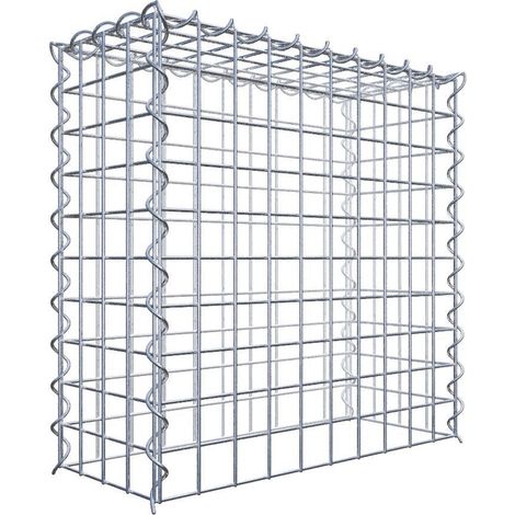 Gabion prolongation en hauteur 50 cm x 50 cm x 20 cm – Maille 5 x 5 cm – Spirale galvanisée – Pour murs de soutènement – Gabiona