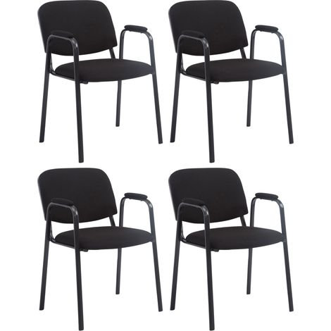 4er Set Besucherstühle Ken Pro Stoff schwarz (1/4)