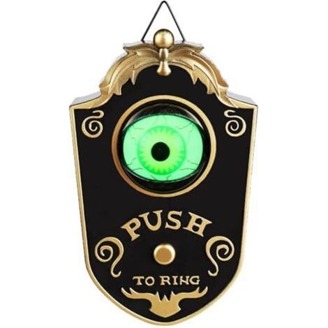 Sonnette d'Halloween en forme d'œil, yeux brillants et sons effrayants, décoration de porte, accessoire de fête terrifiant (1/5)