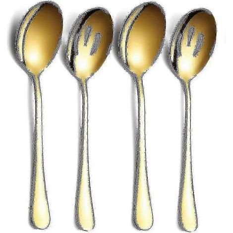 Cuillères de service dorées (lot de 4), comprenant 2 cuillères de service et 2 cuillères à égoutter (VWG) (1/5)