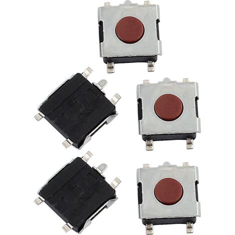 5 pièces 6 mm x 2,5 Panneau PCB Momentary Taktile Takt Drucktaster 4 Bornes