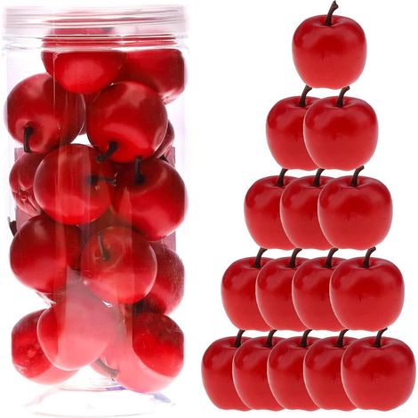 Künstliche Äpfel 27 Stück, lebensecht rot, Deko-Früchte für Haushalt & Party (1/5)