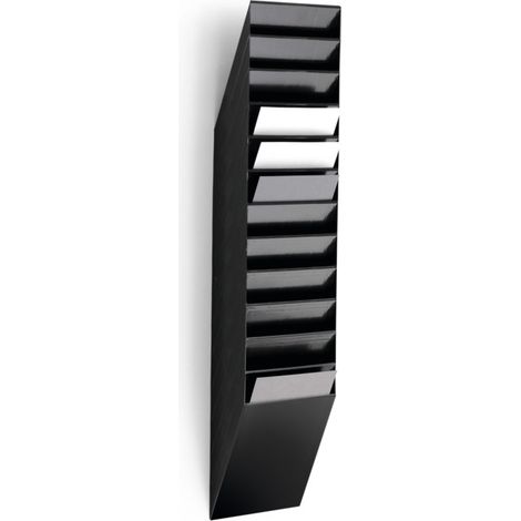 Prospekthalter H1115xB240xT135mm Anz.Fächer 12 A4 hoch Polystyrol schwarz