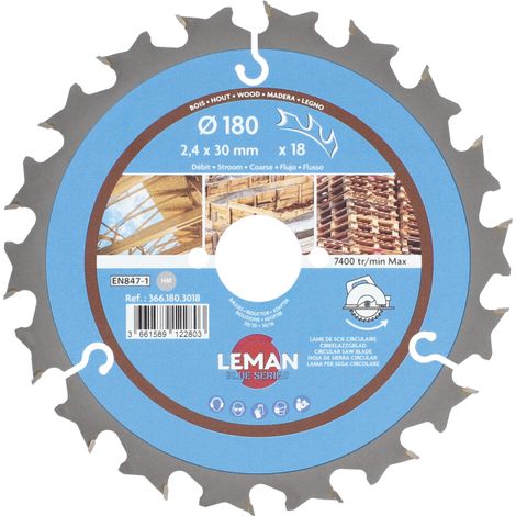 LAME CIRC.HM CHANTIER D180X2.4X30 Z=18 ALT POS+AR - 366.180.3018 - LEMAN (1/4)