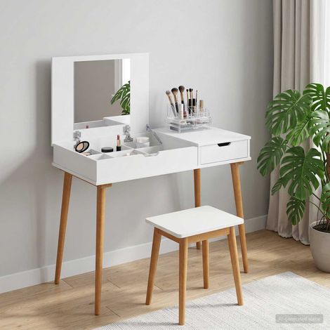 vidaxl Mesa Tocador FAUSKE Blanco 100 x 50 x 78 cm (1/5)