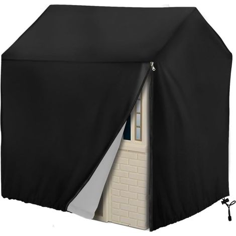 Housse de protection en tissu 210D résistant à la pluie et à la poussière pour enfants - Protection solaire en bois facile à nettoyer - Dimensions : 127 x 115 x 140 cm (noir, 127 x 115 x 140 cm) (1/5)