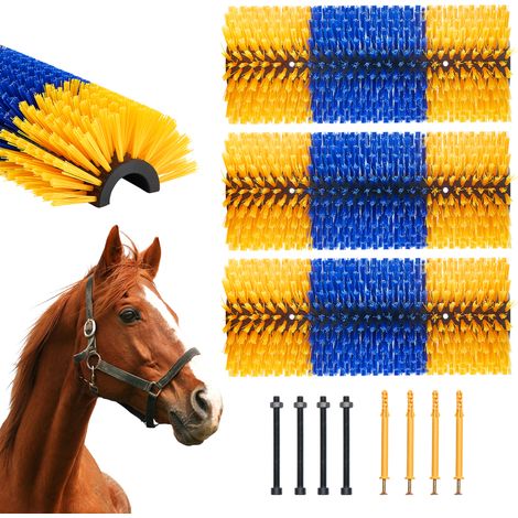 VEVOR Kratzbürste für Vieh, 3er-Set Viehbürste mit 6 Schrauben, 43,5x19x10cm Scheuerbürste, zur Linderung von Juckreiz & zur Reinigung, Fellpflege, Kratzbaumbürste für Pferde, Schweine & Rinder (1/5)