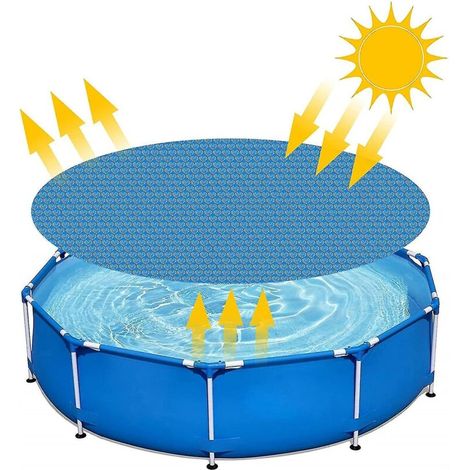 SABIR Film d'isolation de piscine Couverture de piscine ronde Love Film d'isolation thermique 152cm (1/3)