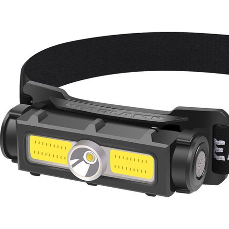 Lampe Frontale LED Rechargeable avec Lumière Rouge Blanche et Aimant Amovible Torche Frontale 7 modes