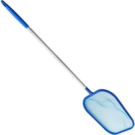 Épuisettes de Surface pour Piscine, Piscine en Maille Filet Outil epuisette Bassin écumoire Feuille 122cm Kits d'entretien de Piscine Solide avec Filet à Mailles de 31cm x 27cm et Manche (1/5)