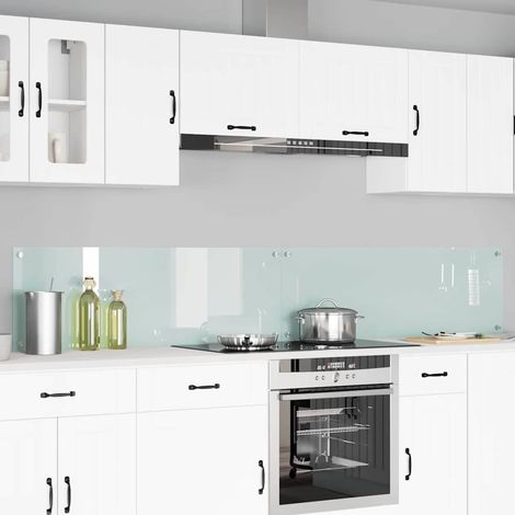vidaXL Crédence de cuisine 2 pcs Blanc 120 x 40 cm verre trempé