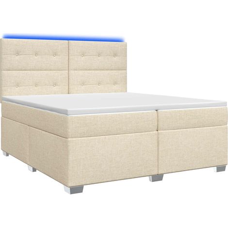 Maison Exclusive - Letto box spring con materasso Crema 200 x 200 cm Tessuto (1/5)