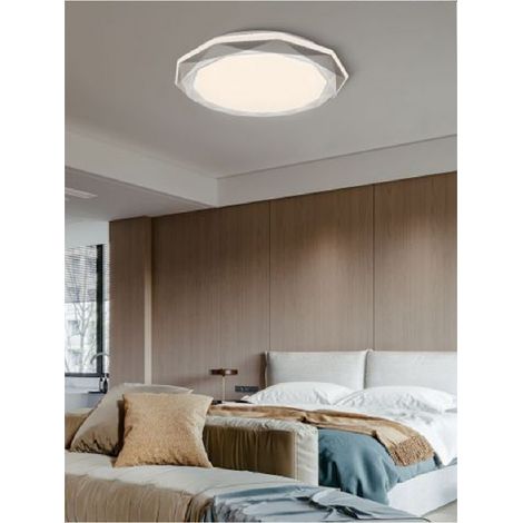 TrAdE Shop Traesio - Plafoniera Led 46w Dimmerabile Con Superfice Sfaccettata Luce 6500k 4000k - -Bianco Naturale -