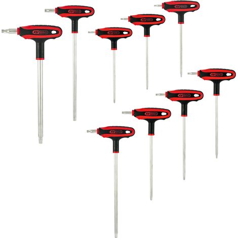 KS Tools - Jeu de clés mâle TORX tête sphérique à poignée en T, 9 pcs - 151.8185 (1/2)