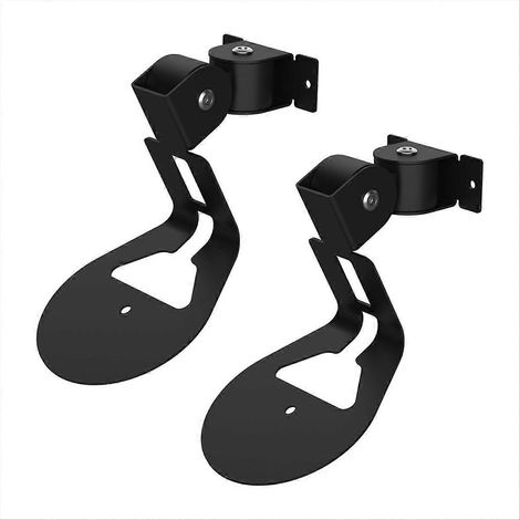 Lot de 2 supports muraux pour enceinte sans fil Era 100, support mural en métal noir, gain de place pour maison connectée. (1/5)