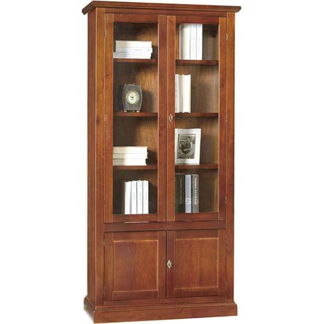 JULIET - mobile con vetrina in legno massello cm 90 x 41 x 186 h (1/2)