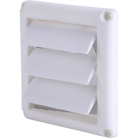 Grille de ventilation murale 15x15 cm, 3 clapets avec filet anti-insectes, design moderne et durable. (1/5)