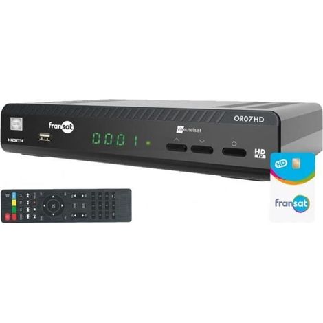 Récepteur TV satellite HD - WISI - PC6 - Carte Fransat 4 ans - 12V - Noir
