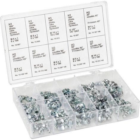 Topcar Pressol Juego de 70 Engrasadores Maletín de Plástico