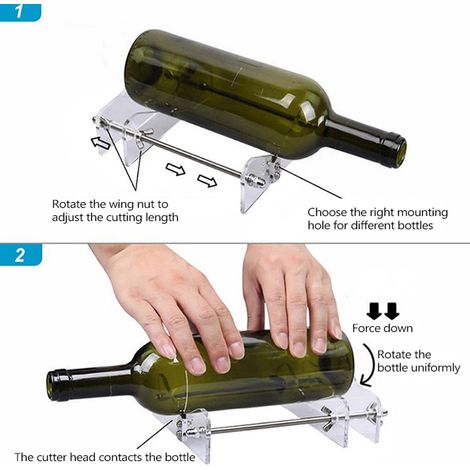 Coupe-bouteilles en verre DIY, taille ajustable, machine à couper les bouteilles en métal pour la création de bouteilles de vin et la décoration intérieure. (1/3)