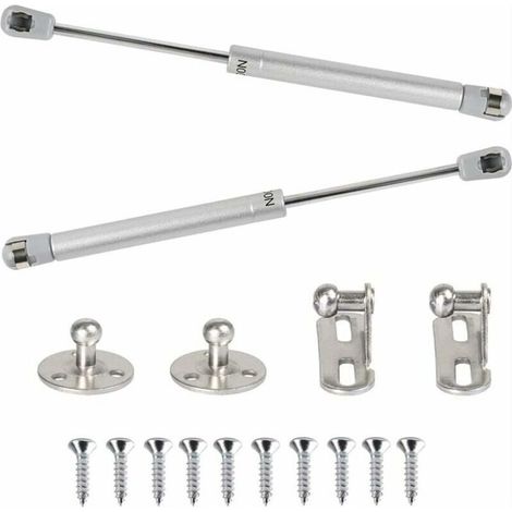 EASYCOMFORT Lot de 2 vérins à gaz hydrauliques 100 N, bras pneumatique pour soulever des amortisseurs à gaz, charnières de porte d'armoire à 90 degrés avec vis pour faciliter l'ouverture des armoires  (1/5)