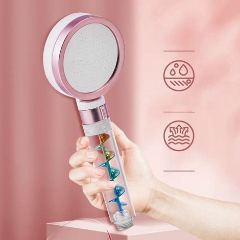 Mehrfachfilternder, chlorfreier Duschkopf mit Handbrause für feuchtigkeitsspendende und pflegende Haut, Typ A, Roségold (1/5)
