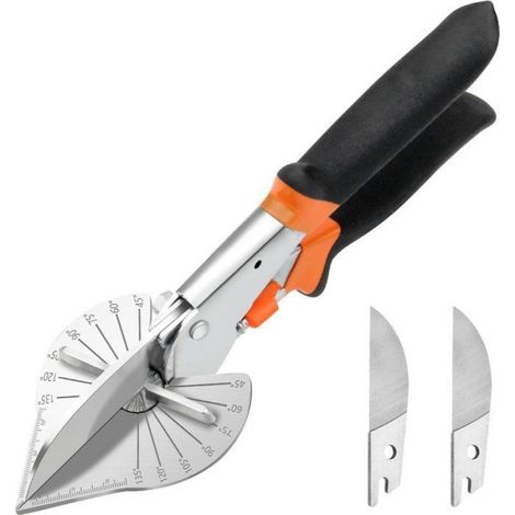 Ciseaux À Onglets - Acier Inoxydable - Réglage Angle 45° à 135° - Pour PVC Moulures Câbles - 1 Pièce (1/5)