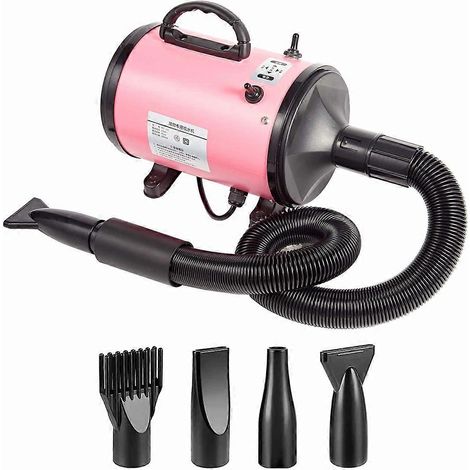 Haartrockner mit einstellbarer Geschwindigkeit für Haustiere, 4 Düsen und Schlauch für die Hundepflege, Auto-Haartrockner, leistungsstarker Haartrockner zum effektiven Entwirren, EU-Stecker (1/5)