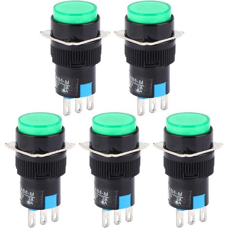 Interrupteur à bouton momentané compatible avec les tensions CA 3 A et CC 30 V 5 A (1/5)
