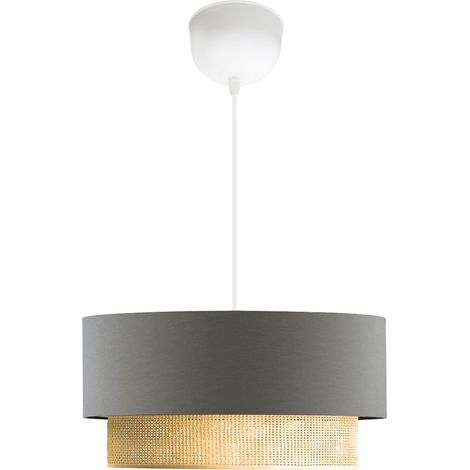 Lámpara de araña lámpara colgante suspensión E27 altura 70 cm gris / amarillo 030007541 (1/3)