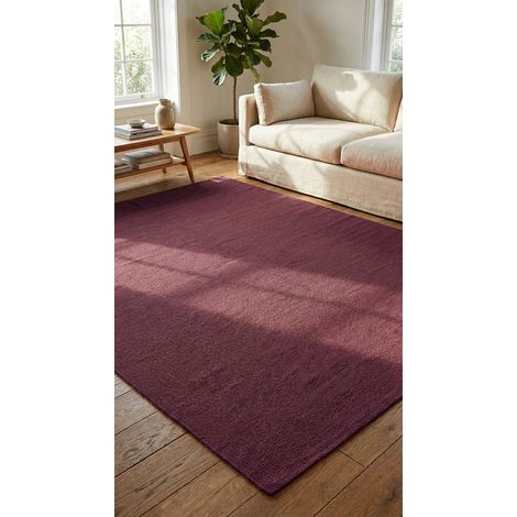 Kilim moderne Tapis Fancy - Tapis en laine - 300x200cm, Rectangular - 100% Laine vierge - Tissé main - Lilas