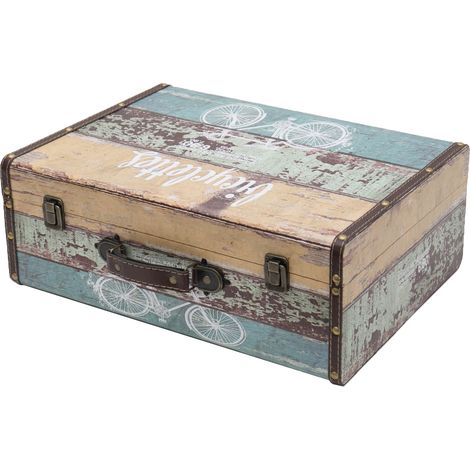 HMF VKO106 Holzkoffer im Vintage-Design, Fahrrad, 44 x 32 x 16 cm (1/5)