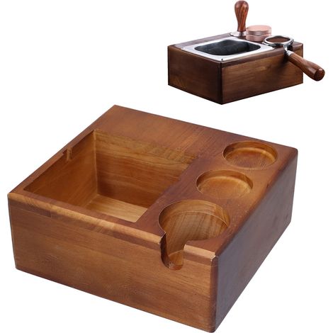Support en bois pour tasseur à café et porte-filtre, antidérapant, pour machine à café domestique (1/5)