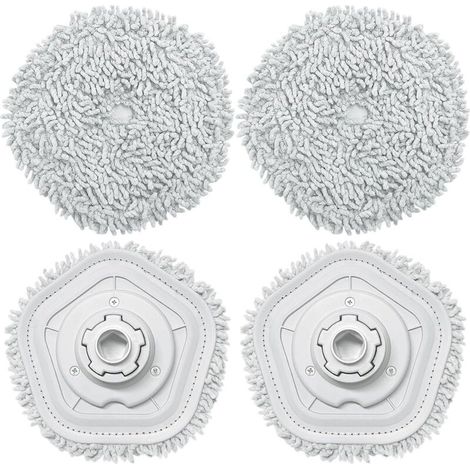 4PCS Chiffons pour Dreame W10/W10 Pro de Rechange pour aspirateur Robot, Lavable Tampon de Vadrouille, Parfait pour Tous Les Types de sols