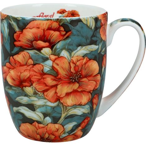 Carmani, Camio Porzellanbecher 380 ml - Blumenmuster 1 (1/4)