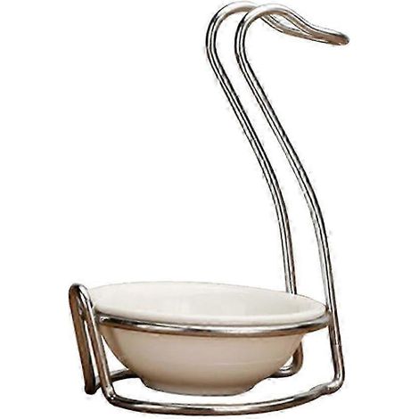 Porte-cuillères de cuisine en acier inoxydable, bol rond simple-Swan shape (1/5)