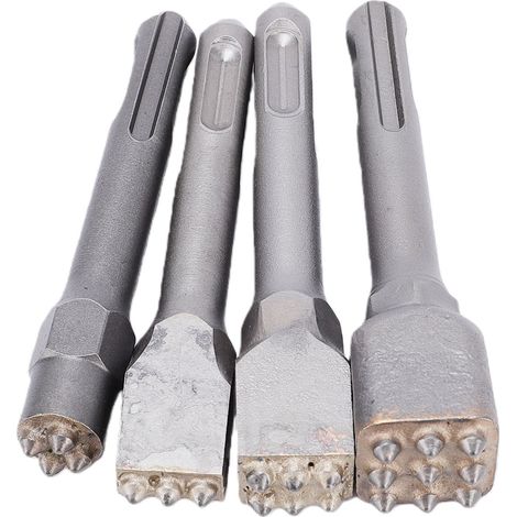 Embouts de douilles à tête carrée 3 4 6 9, 4 pièces, embouts en carbure, marteau rotatif, jeu d'embouts de ciseau pour enlever le revêtement du béton, l'ébauche de la pierre (1/5)