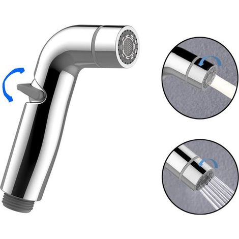 Douchette de siège, douchette portable en ABS avec régulation de pression, tête de douchette de rechange pour douches et toilettes. Chrome (1/5)