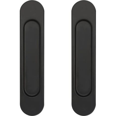 Stück ovale Schiebetürgriffe 14,8 cm, selbstklebend, geeignet für Schränke, Fenster, Schiebetüren (Schwarz)