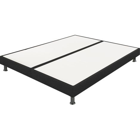 Sommier tapissier + pieds 90+90x200 SP18 26 lattes anthracite (1/4)