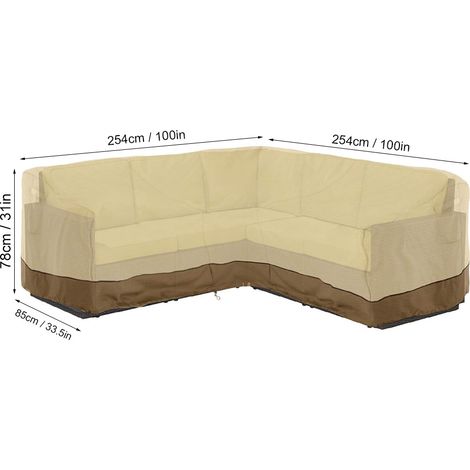 Wasserdichte Gartenabdeckung, waschmittelbeständige Sofa- und Terrassenabdeckung mit Aufbewahrungstasche (1/5)