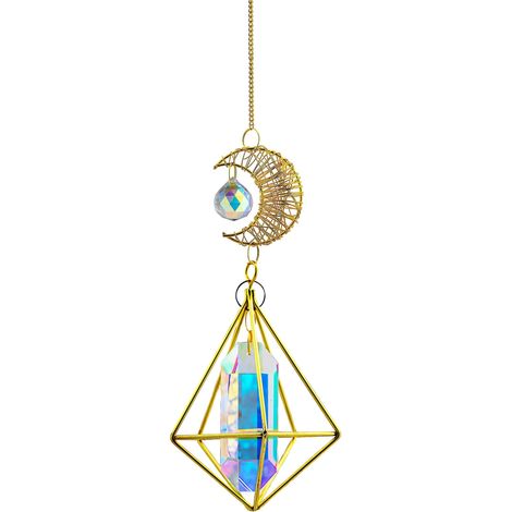 2023 - Suspension décorative pour voiture, attrape-soleil en cristal, lampe suspendue arc-en-ciel, lustre de jardin (1/4)