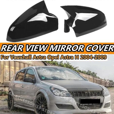 Paar Außenspiegelkappen für Vauxhall Opel Astra H Mk5 Türer 2004-2009, glänzend schwarz, Rückspiegelkappen, Autozubehör – glänzend schwarz