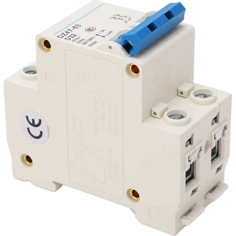 Disjoncteur miniature 2P compact pour montage sur rail DIN, pouvoir de coupure 6000 A, 400 V, 32 A (1/5)