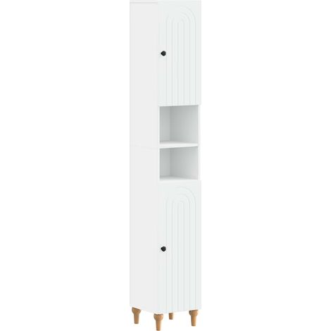vidaXL Armadio da Bagno con Ripiano Aperto ALKMAAR Bianco (1/5)